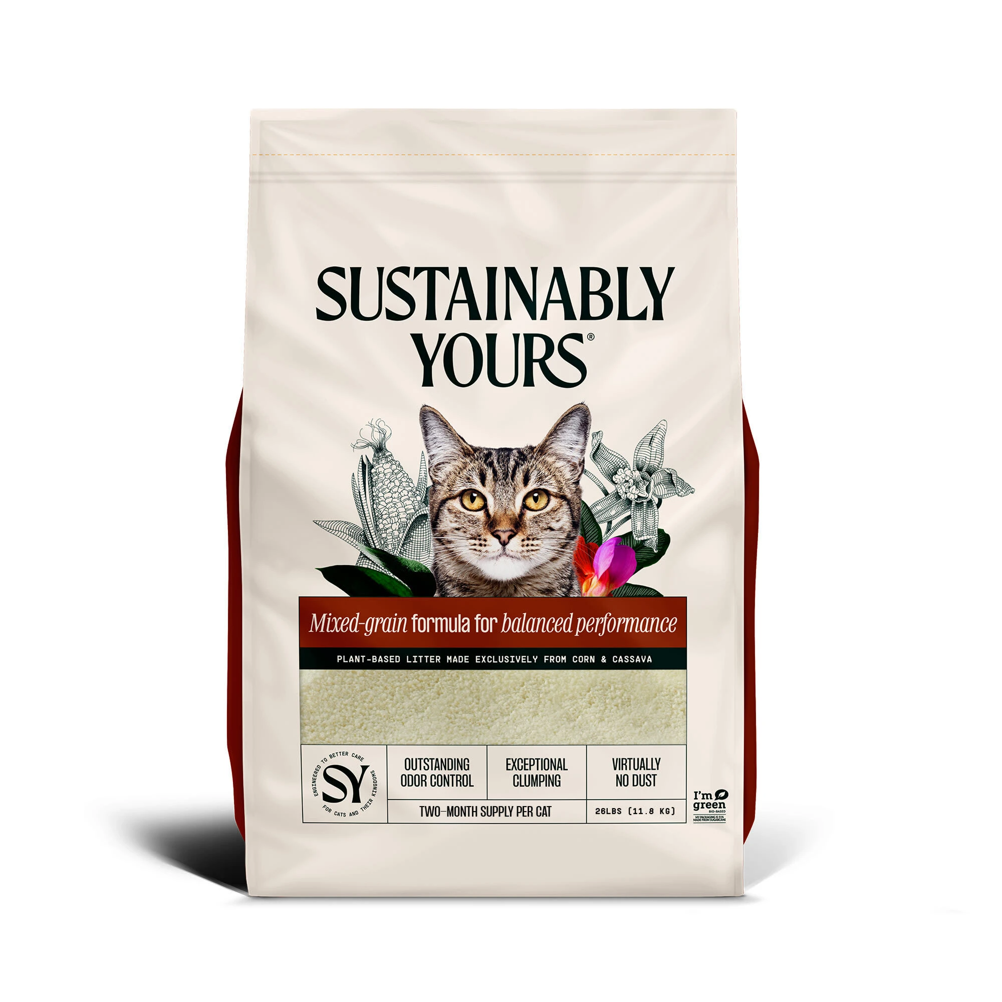 Multi-cat Natural Cat Litter, 26 Lb - Corn & Cassava Formula