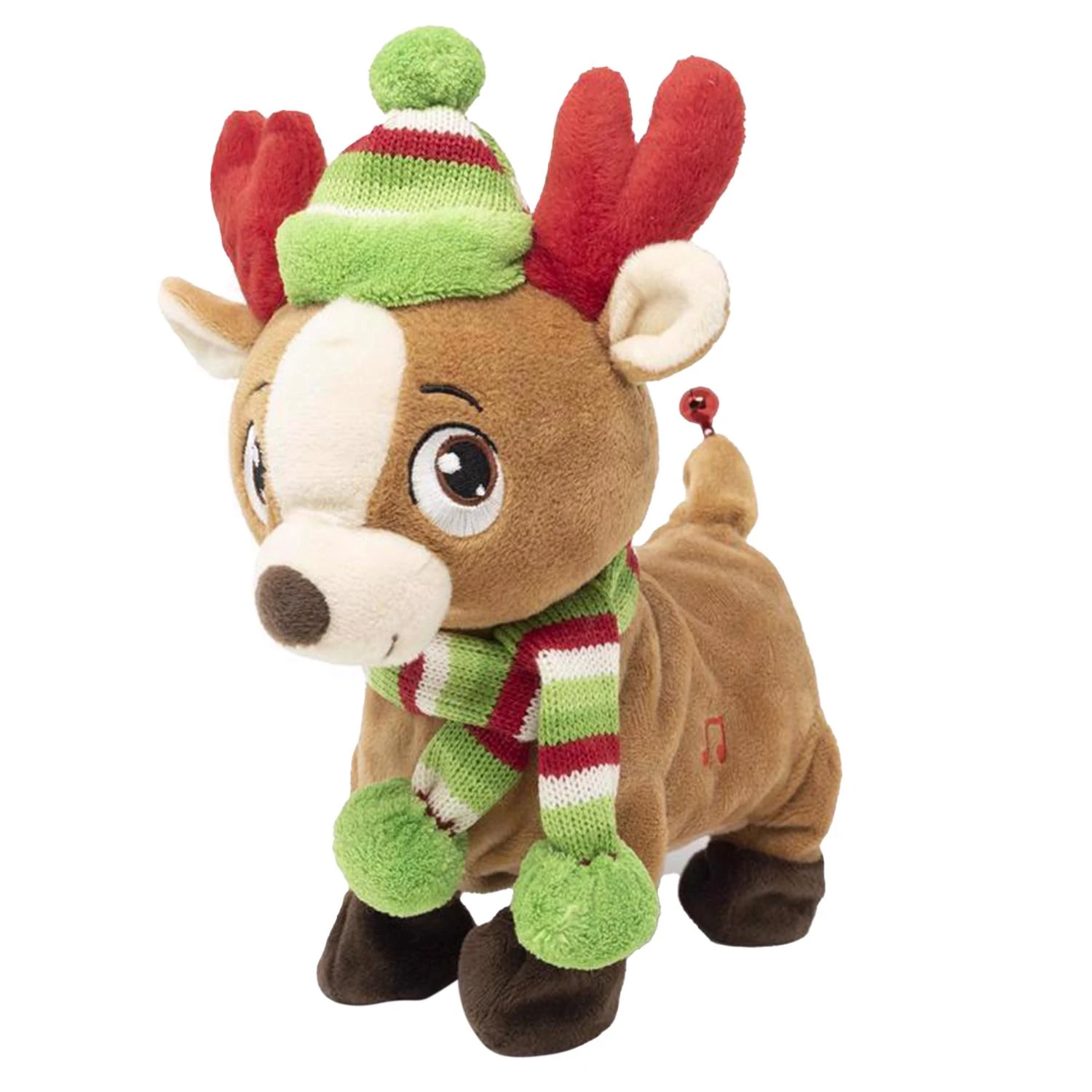 Tooty Rudy Reindeer Animated Christmas Decor 10 In. Multicolored Plush