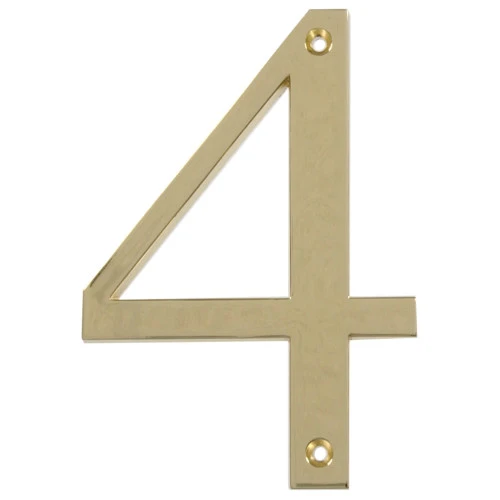 843174 5 In. Brass Distinctions Zinc Die-cast Flush Mount House Number - 4 - 5 Piece