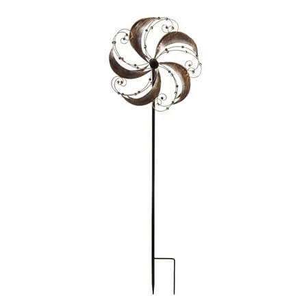 Antique Gold Elegance 70.5 In. Kinetic Wind Spinner