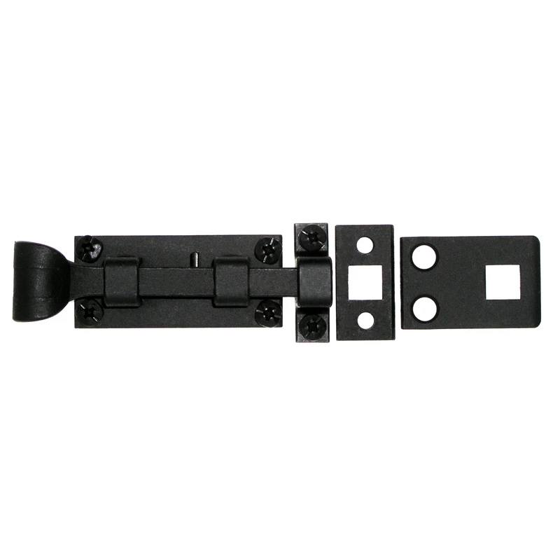 Black Forged Iron Magnetic Latch With Square Bolt - Model Alabp