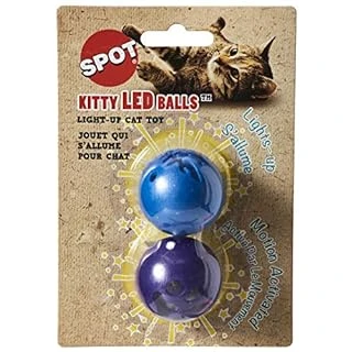 77477 1.5 in. Kitty LED Balls Cat Toy - Pack of 2
