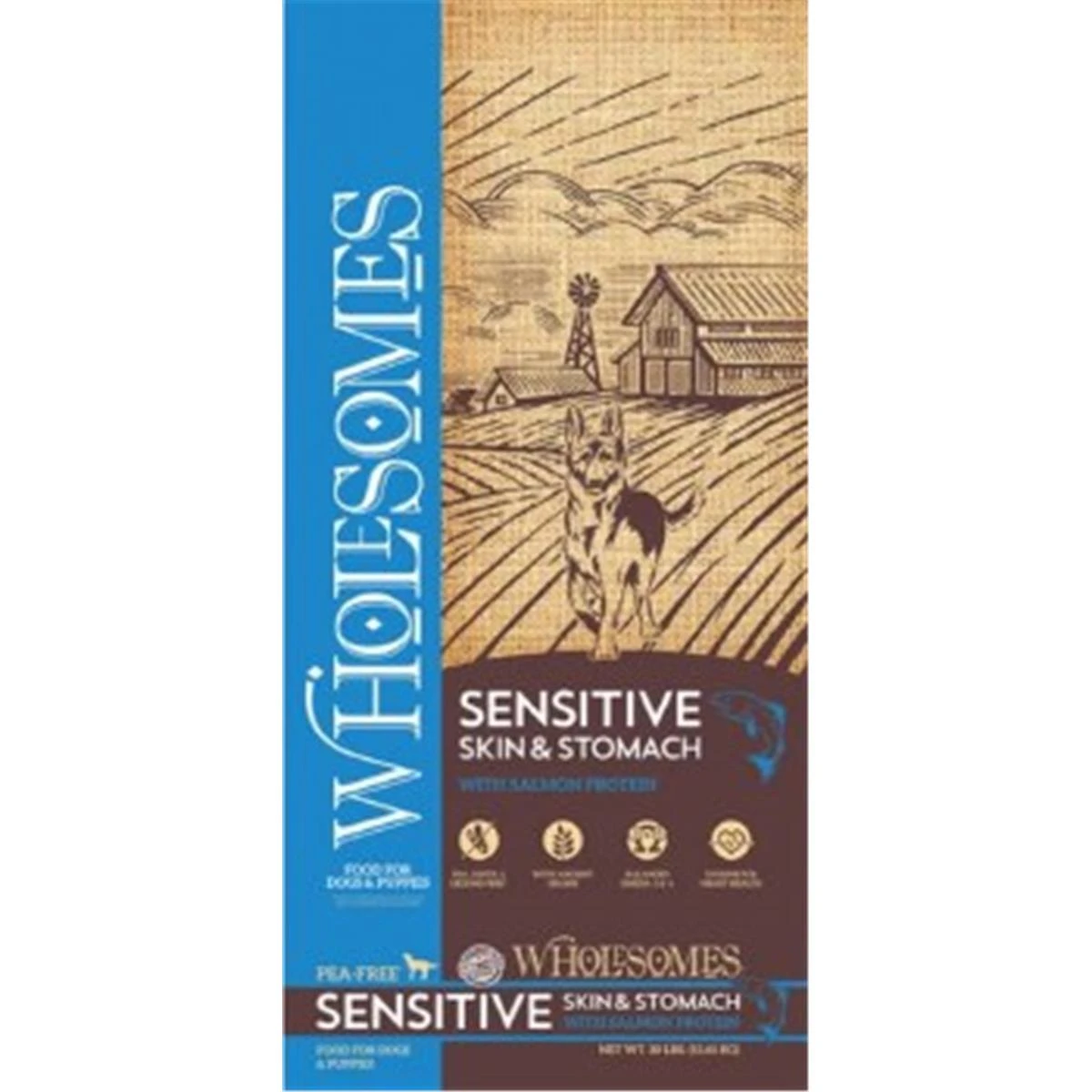 Wholesomes Sensitive Skin & Stomach Dog Food With Salmon Protein, 30 Lb