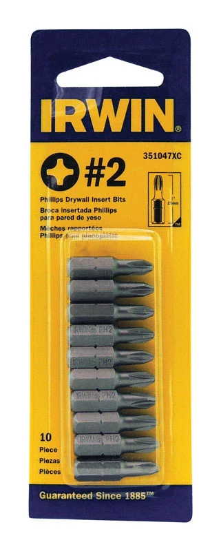 Irwin Steel Drill Bit Set 10 Pieces With Insert Drywall Screwdriver Bit