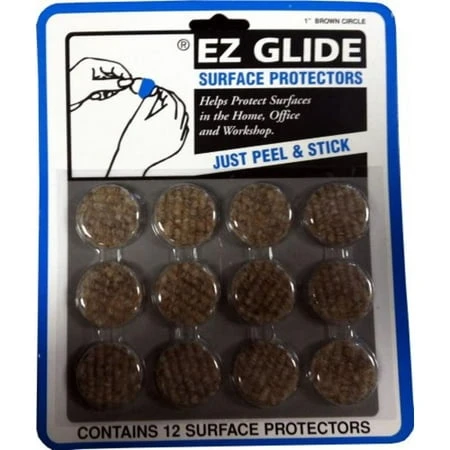 Ez Glide 1 Inch Brown Circle Adhesive Protector Pads Model 02231