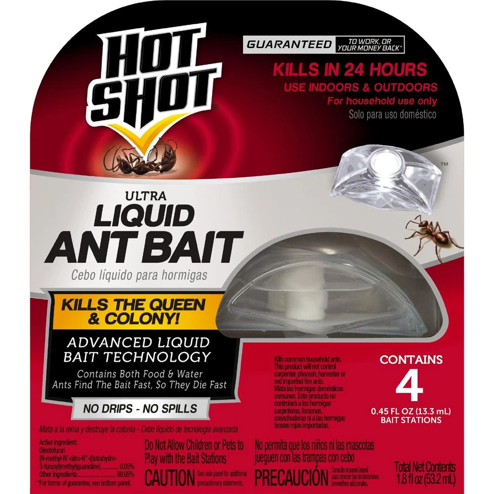 3.6 Oz Liquid Ant Bait Station, 4-pack, Model Hg-95762, Indoor/outdoor