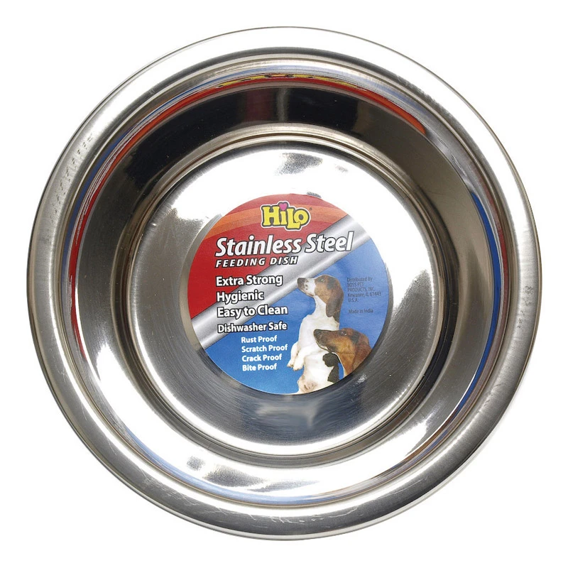 Silver Plain Stainless Steel 1 Quart Pet Dish For Dogs - Durable And Hygienic