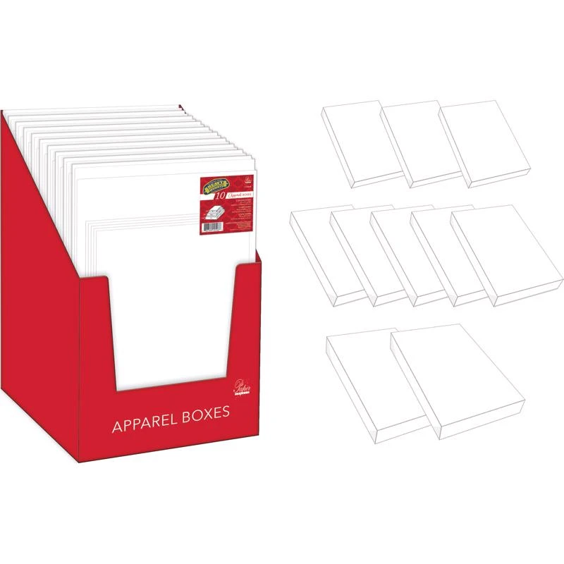 Brown And White Apparel Gift Boxes - 11 In. To 17 In. Sizes