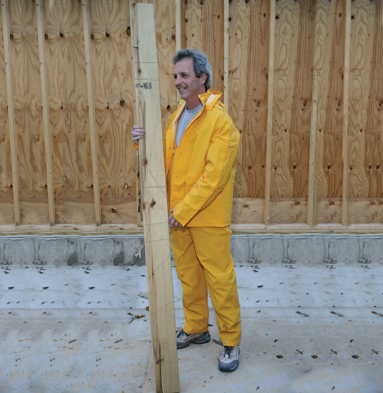 Yellow Pvc-coated Rayon Three Piece Rain Suit Medium Unisex