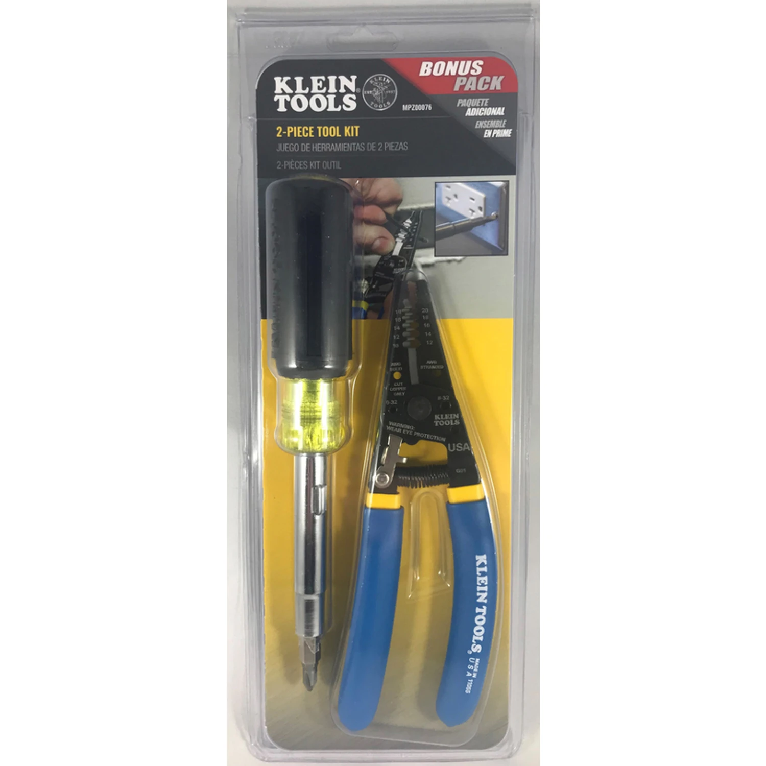 Multi-bit Screwdriver And Wire Stripper Set - 2 Piece, Model Mpz00076