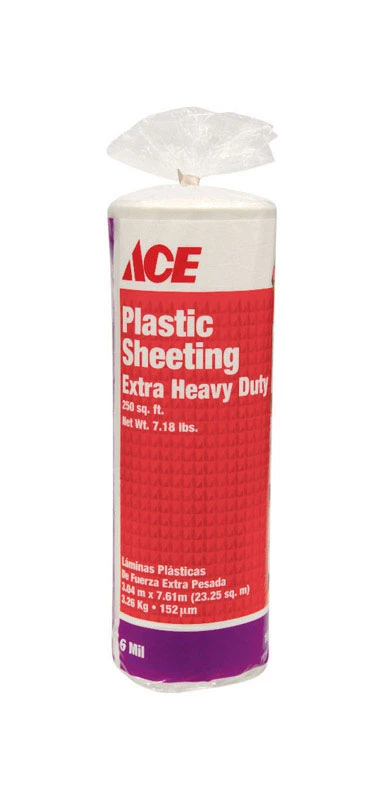 Heavy Duty Plastic Sheeting 6 Mil X 10 Ft. W X 25 Ft. L Clear Polyethylene