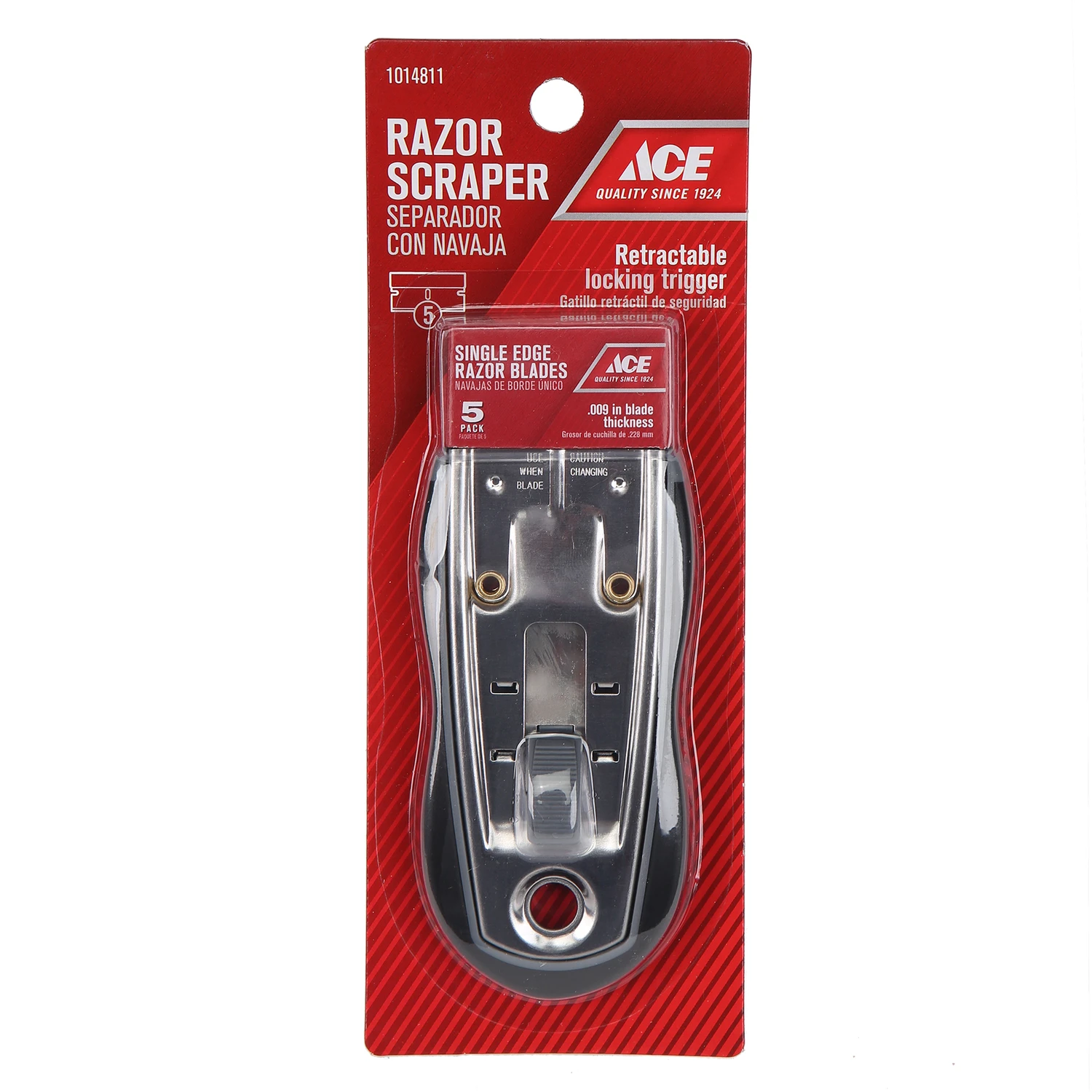 1 In. W Steel Glass Safety Scraper With 5 Replacement Blades