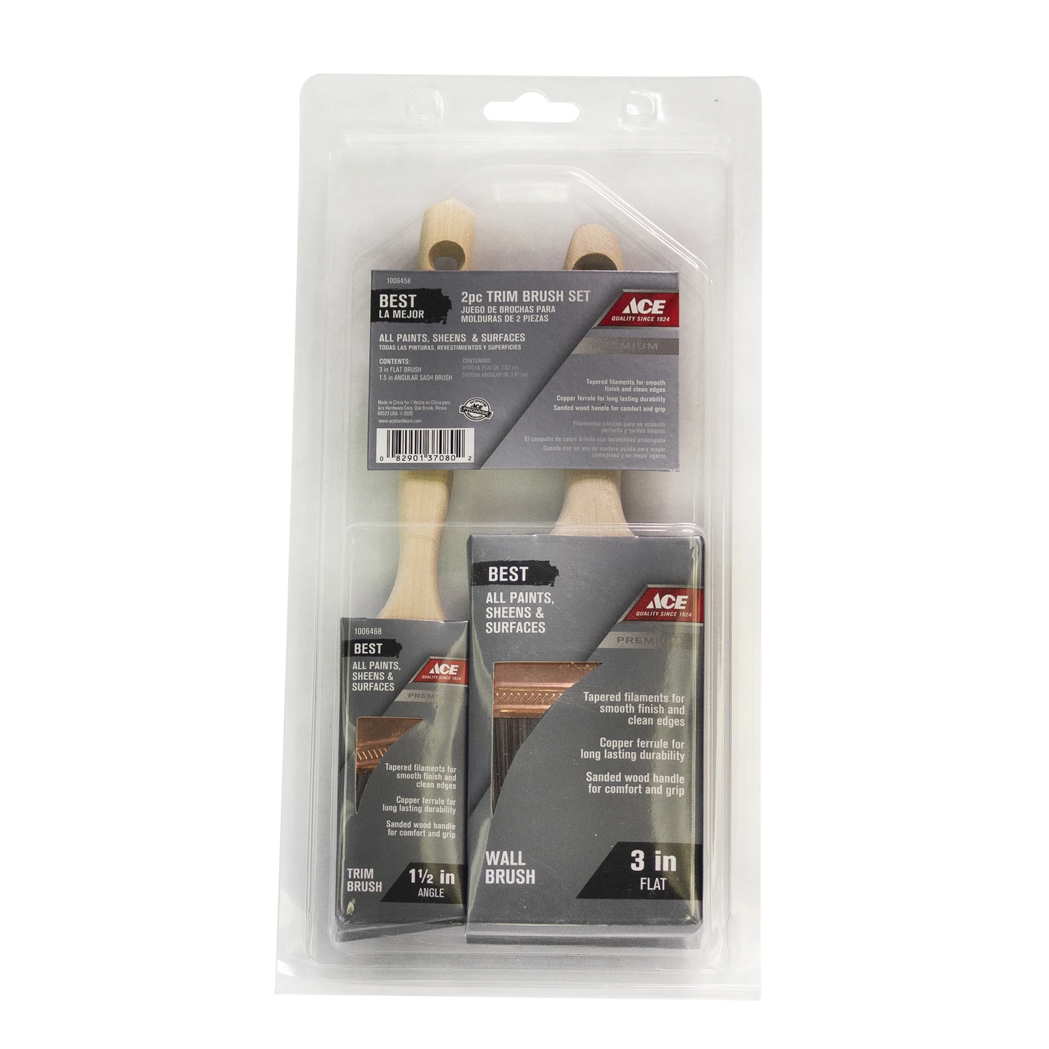 Best Angle And Flat Paint Brush Set - 2 Piece Quality Brushes For Precision Painting