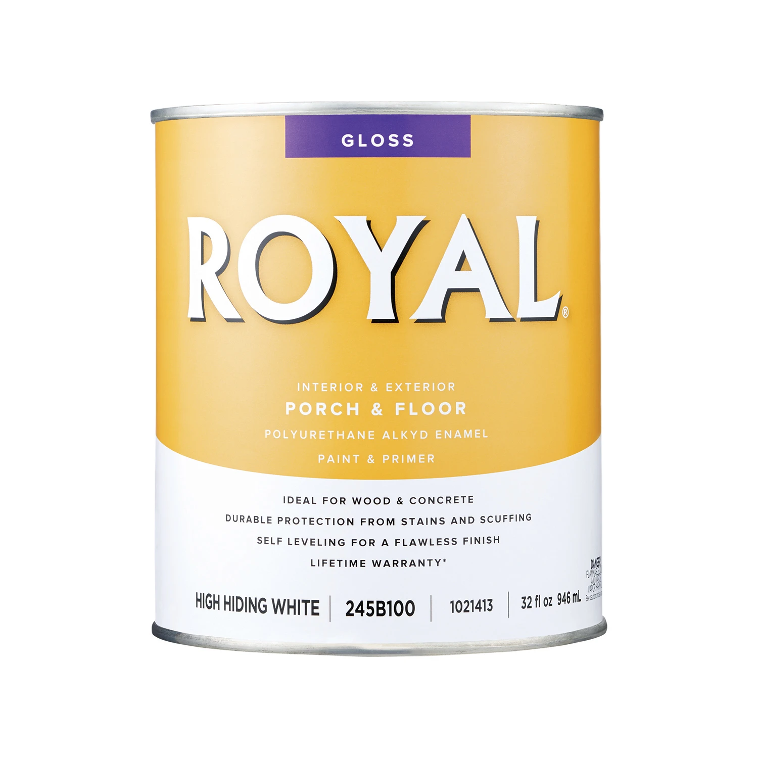 Royal Gloss High-hiding White Porch & Floor Alkyd Enamel Paint & Primer 1 Quart