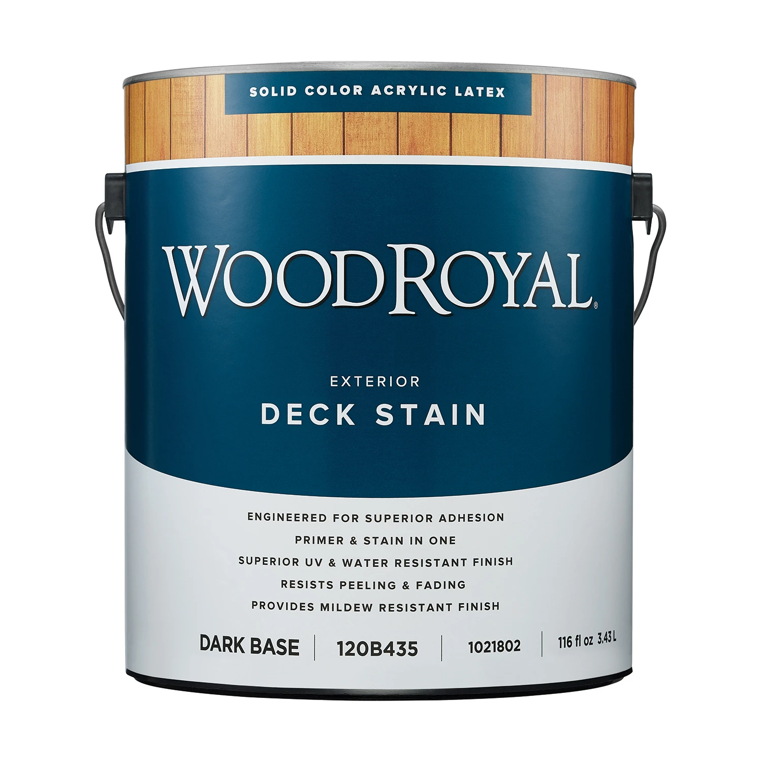 Woodroyal Solid Tintable Flat Dark Base Acrylic Latex Deck Stain 1 Gallon