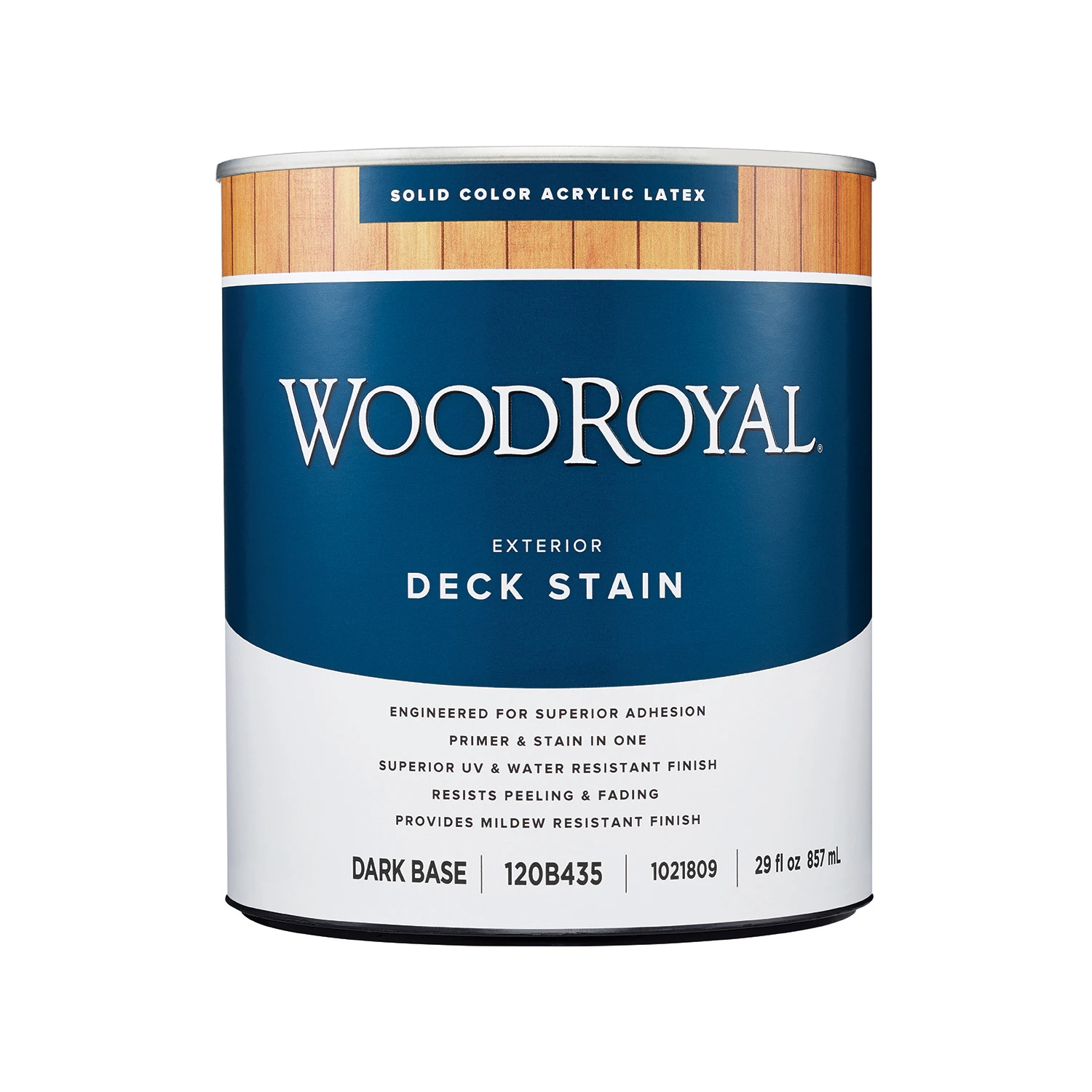 Woodroyal Solid Tintable Flat Dark Base Acrylic Latex Deck Stain 1 Quart