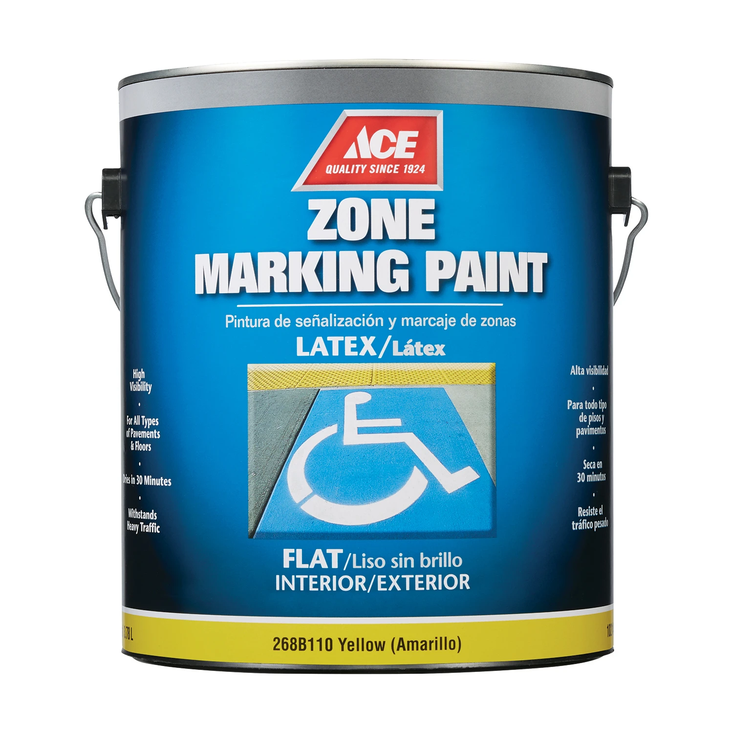 Yellow Zone Marking Paint 1 Gallon - Quick Drying, High Visibility