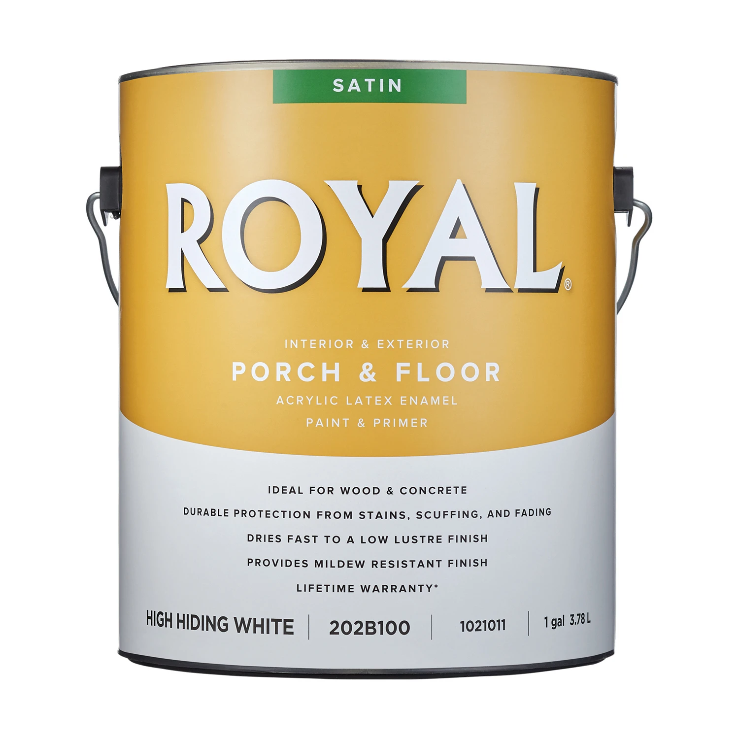 Royal Satin High-hiding White Latex Porch & Floor Paint With Primer 1 Gallon