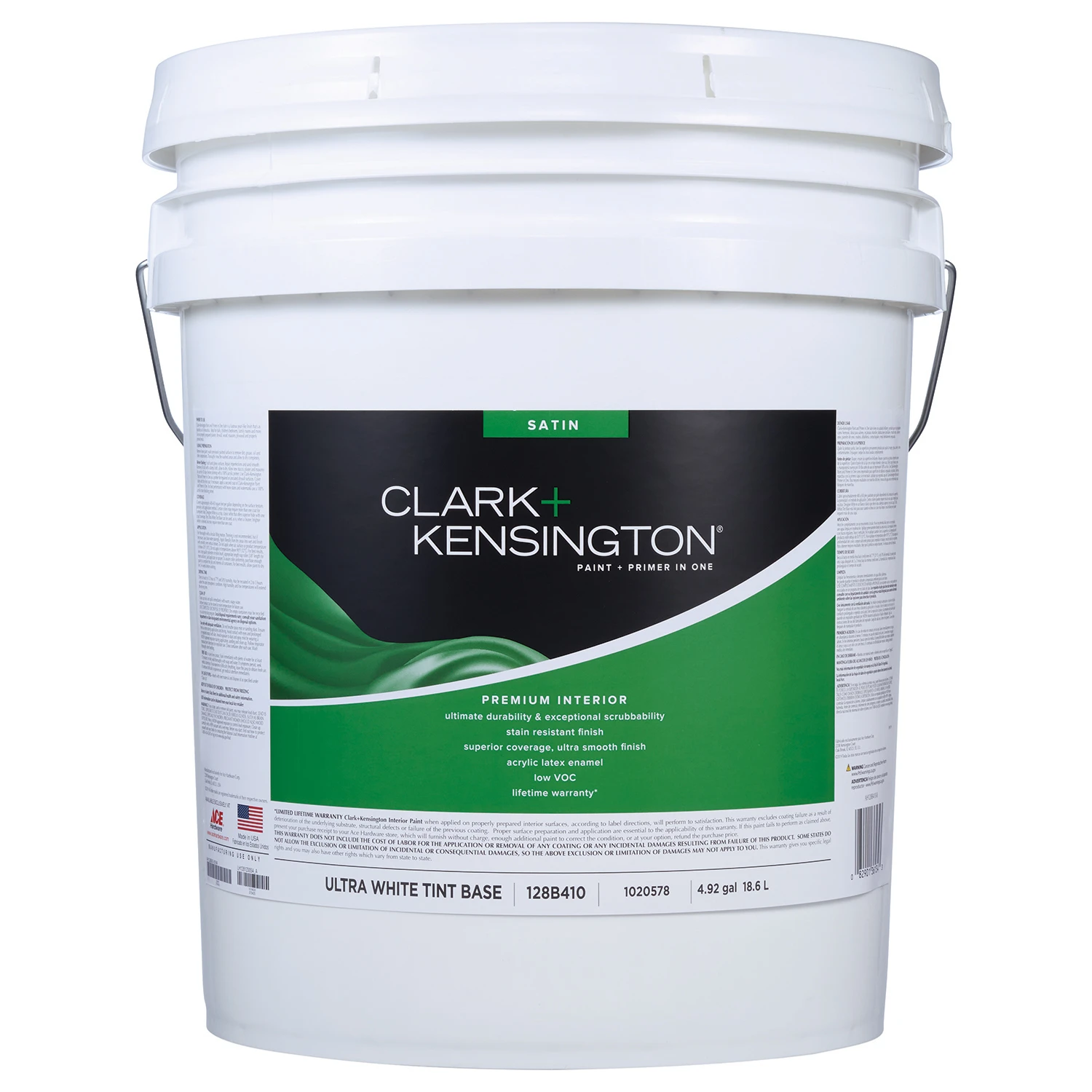 Clark+kensington Satin Ultra White Premium Interior Paint And Primer 5 Gallon