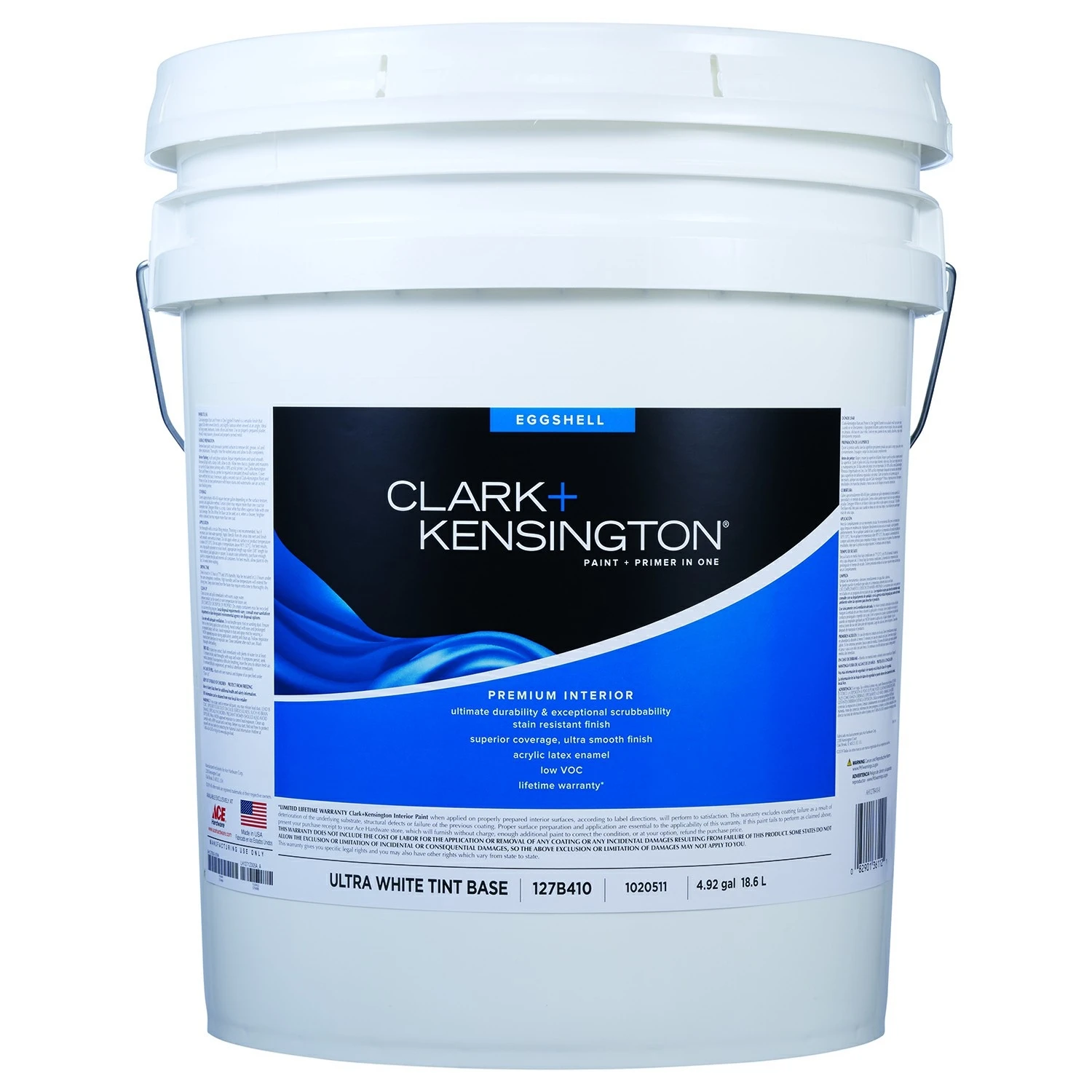 Eggshell Ultra White Premium Interior Paint And Primer 5 Gallon