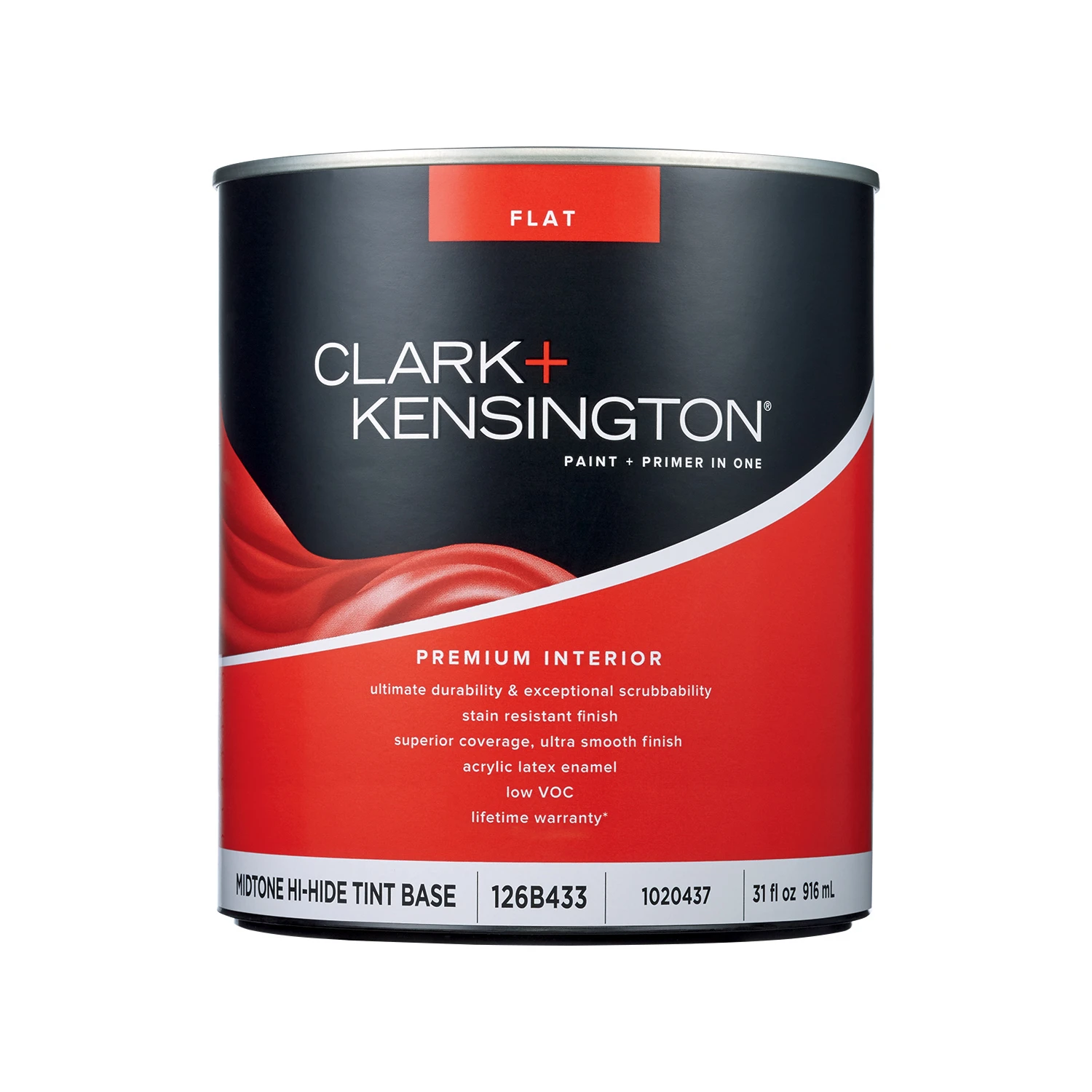 Flat Tint Base Mid-tone Premium Interior Paint 1 Quart