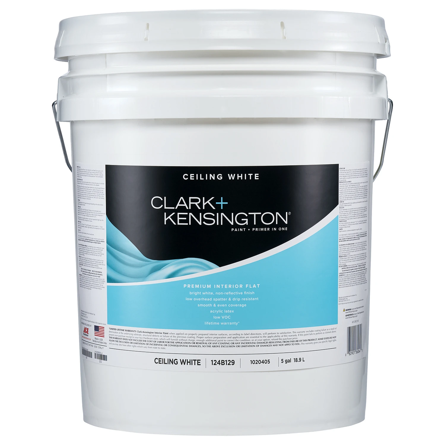 Flat White Ceiling Paint And Primer In One 5 Gallon