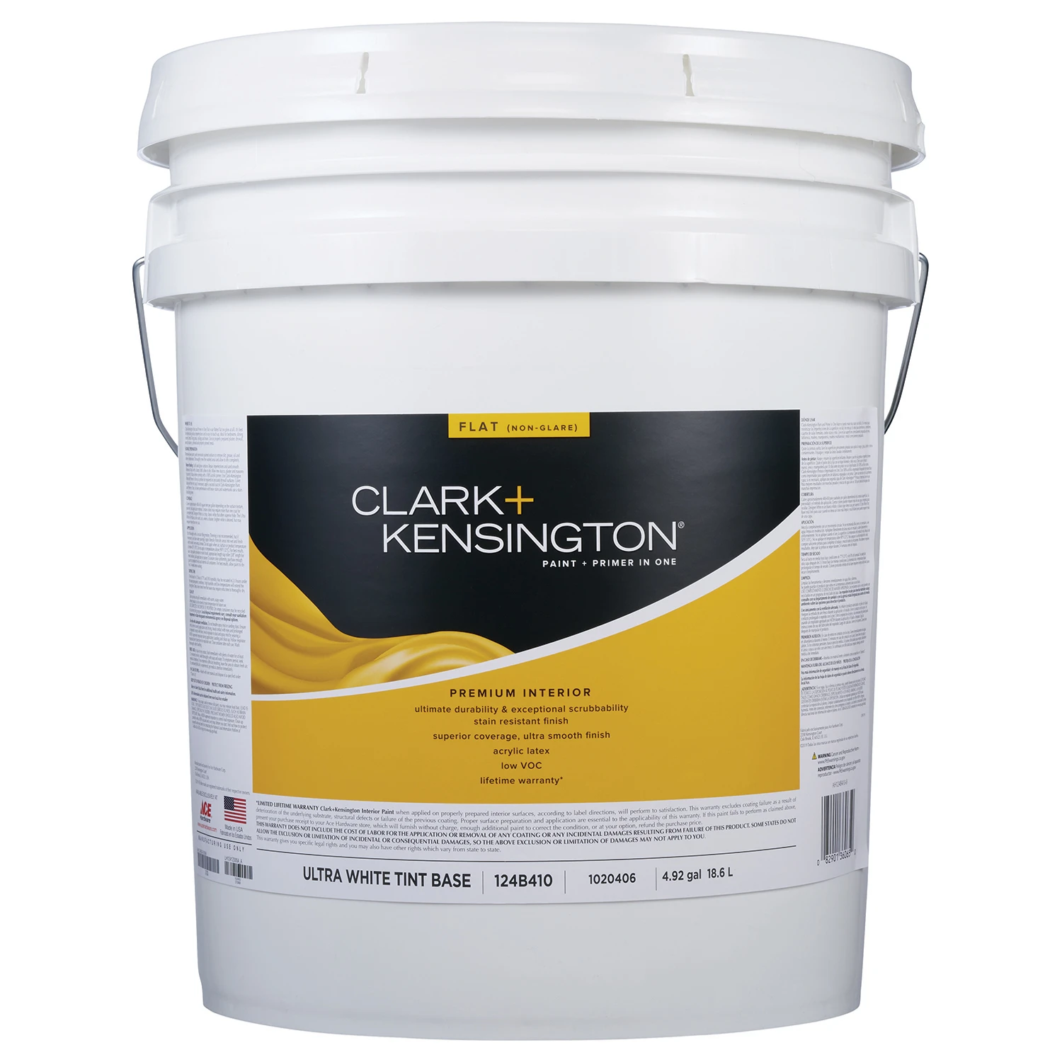 Clark+kensington Flat Ultra White Premium Interior Paint And Primer 5 Gallon