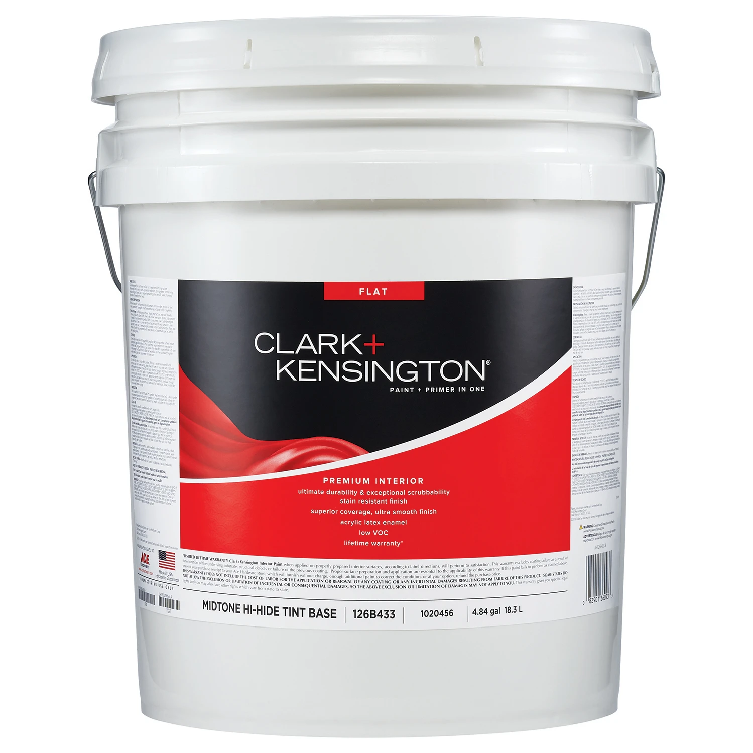 Flat Mid-tone Base Premium Interior Paint And Primer 5 Gallon