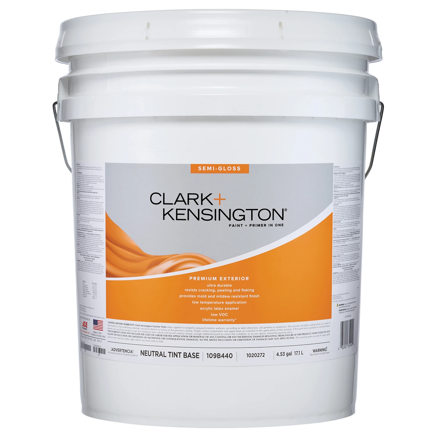 Semi-gloss Neutral Base Premium Exterior Paint + Primer 5 Gallon