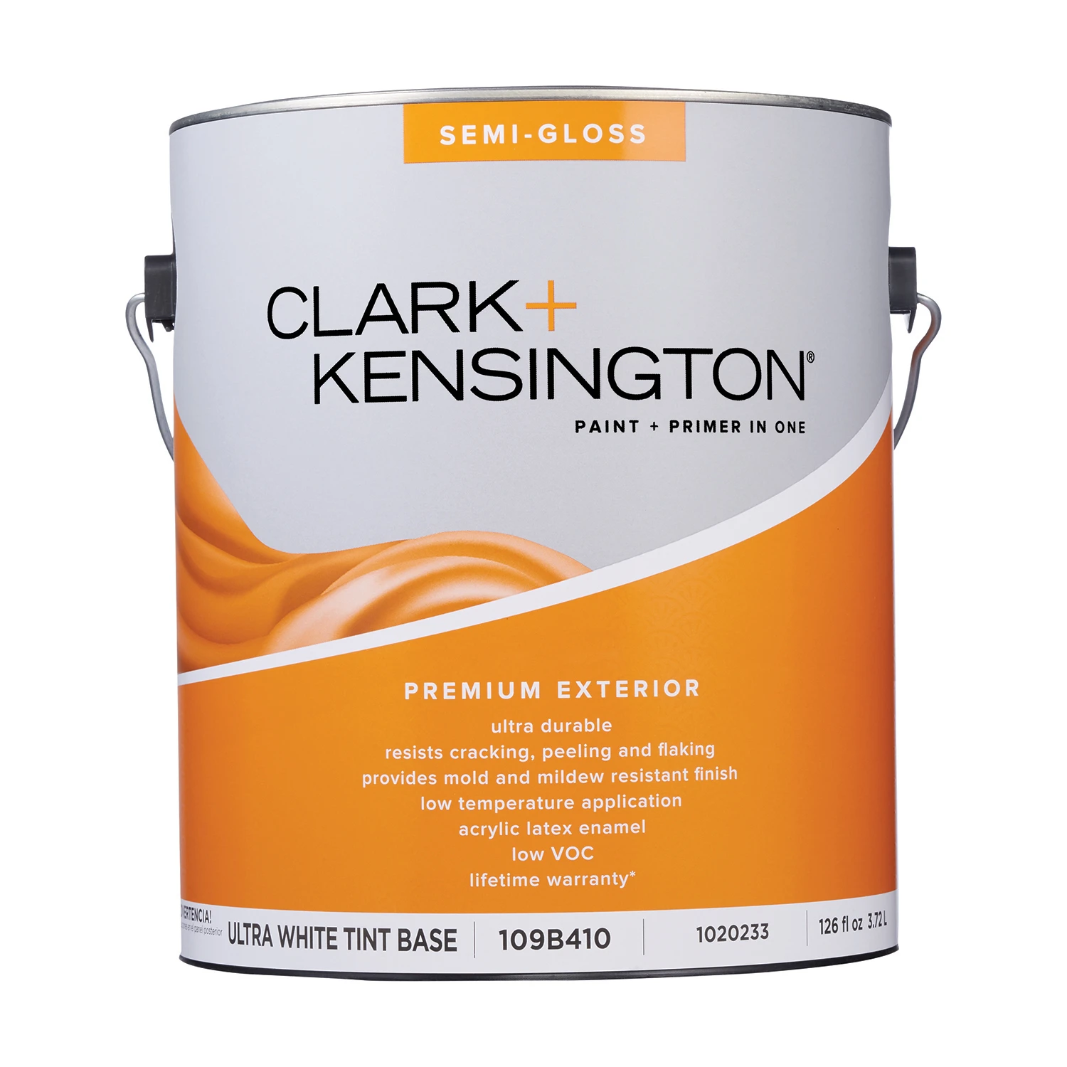 Semi-gloss Ultra White Base Premium Exterior Paint + Primer 1 Gallon