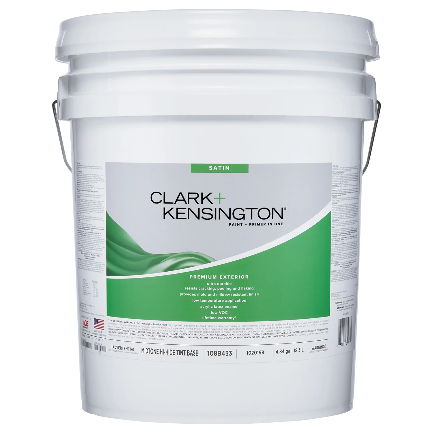 Satin Mid-tone Base Premium Exterior Paint + Primer 5 Gallon