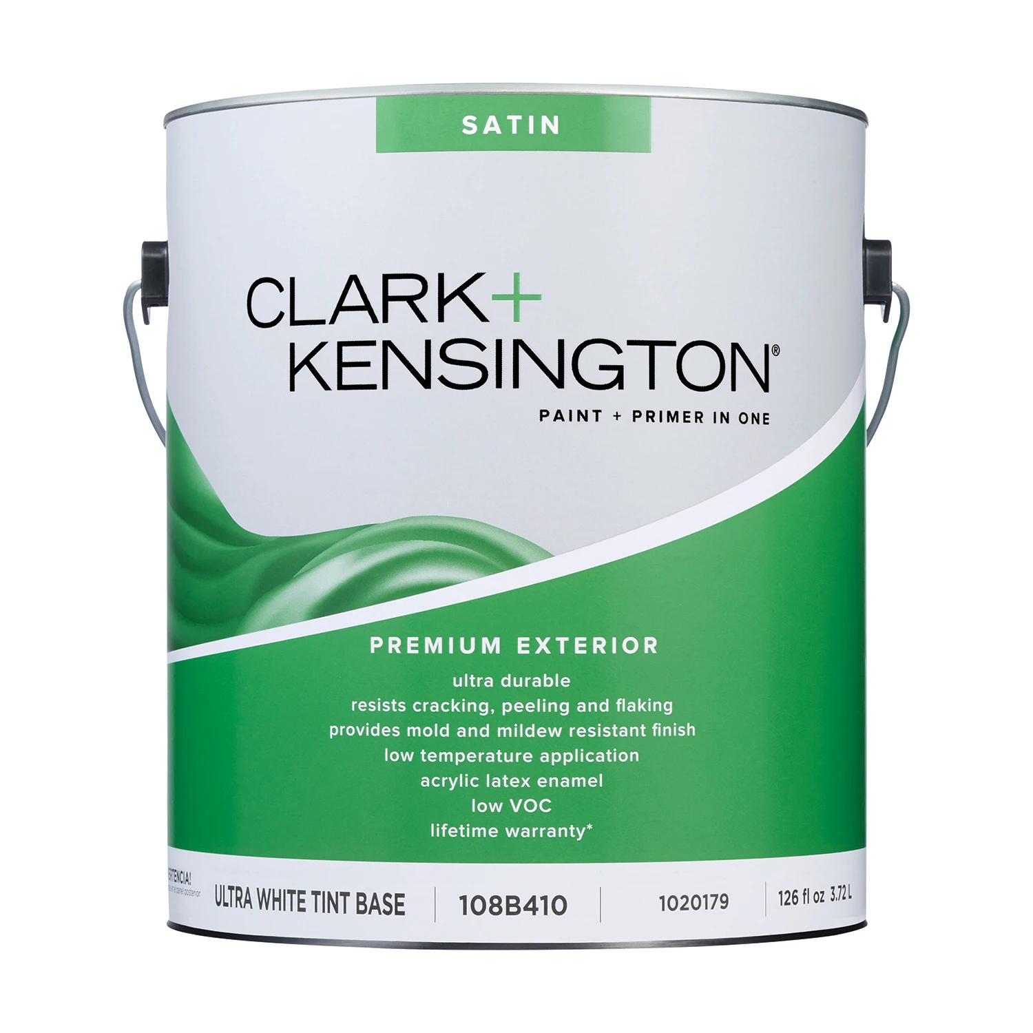 Clark+kensington Satin Tint Base Ultra White Premium Exterior Paint 1 Gallon
