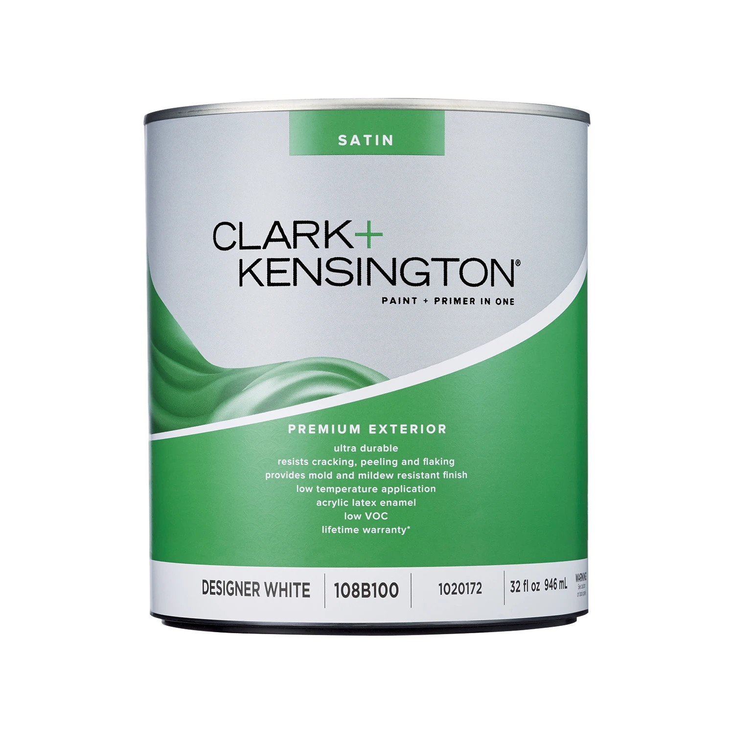 Satin Designer White Exterior Paint And Primer 1 Quart