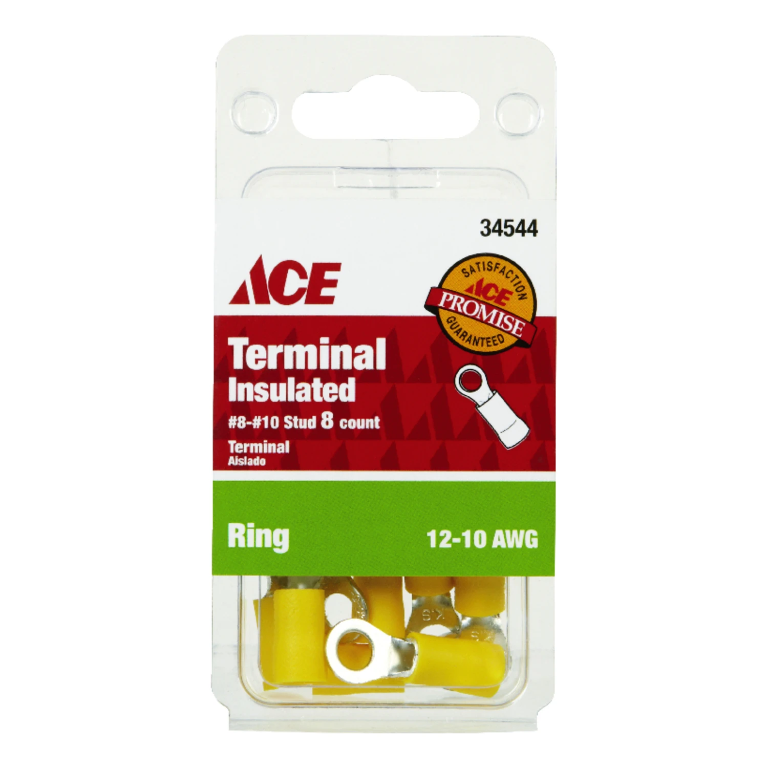 Ace Insulated Wire Ring Terminal Yellow 8 pk