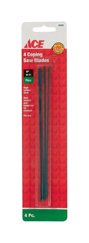 Ace 6.5 Carbon Steel Coping Saw Blade 28 TPI 4 pk