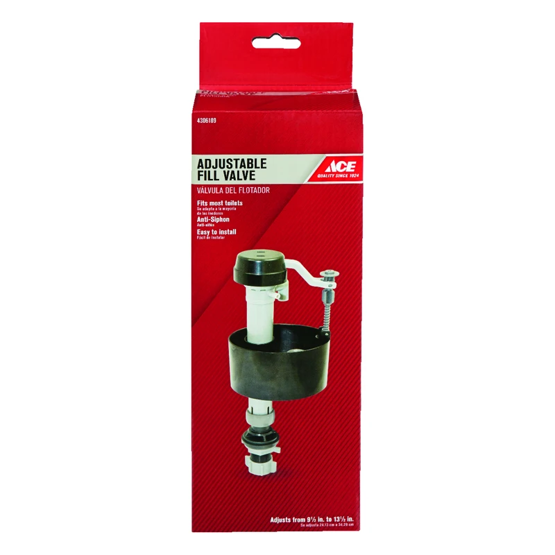 Adjustable Fill Valve Black Plastic, Model Ace830-11bx, Fits Most Toilets