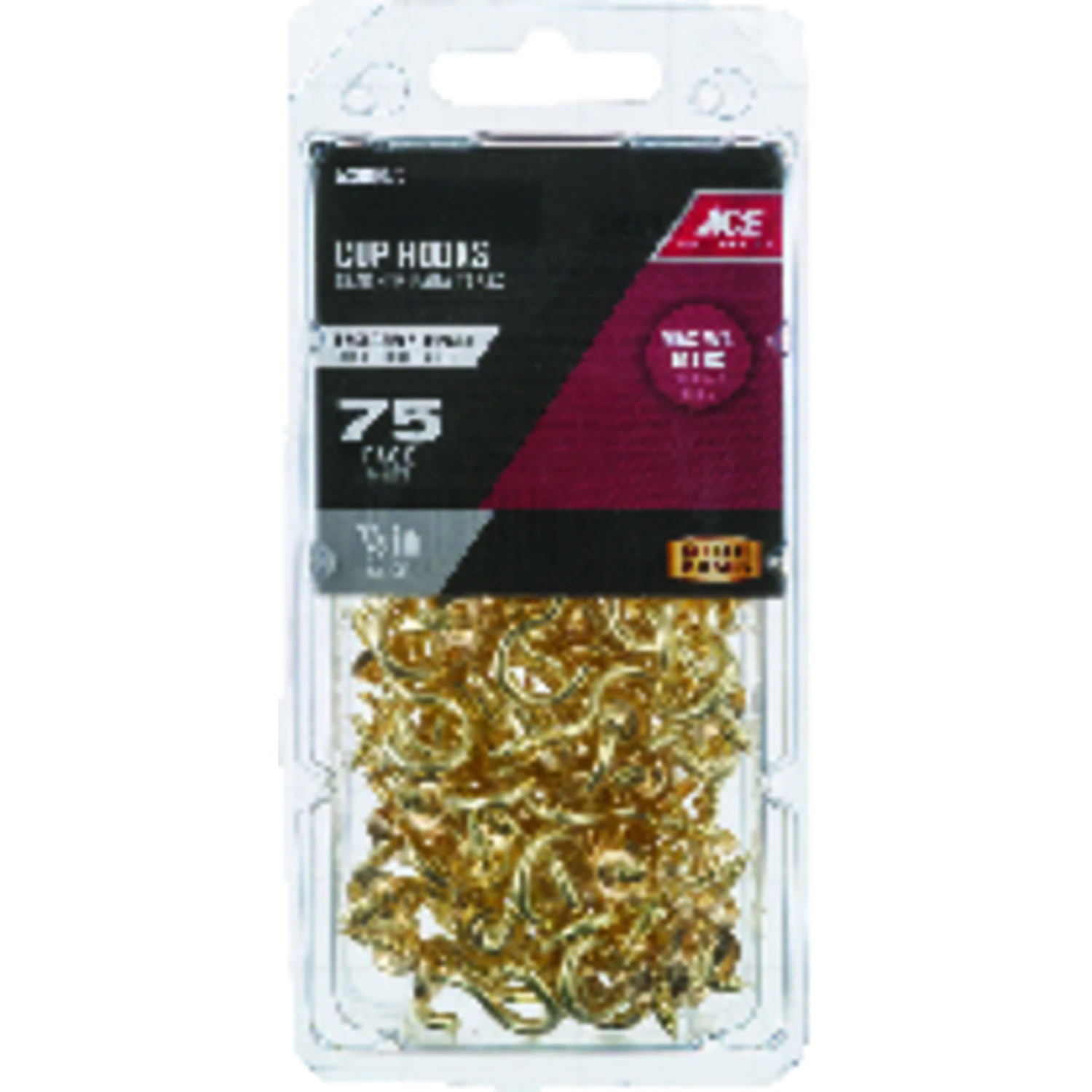 CUP HOOK BRS 7/8" 75PK