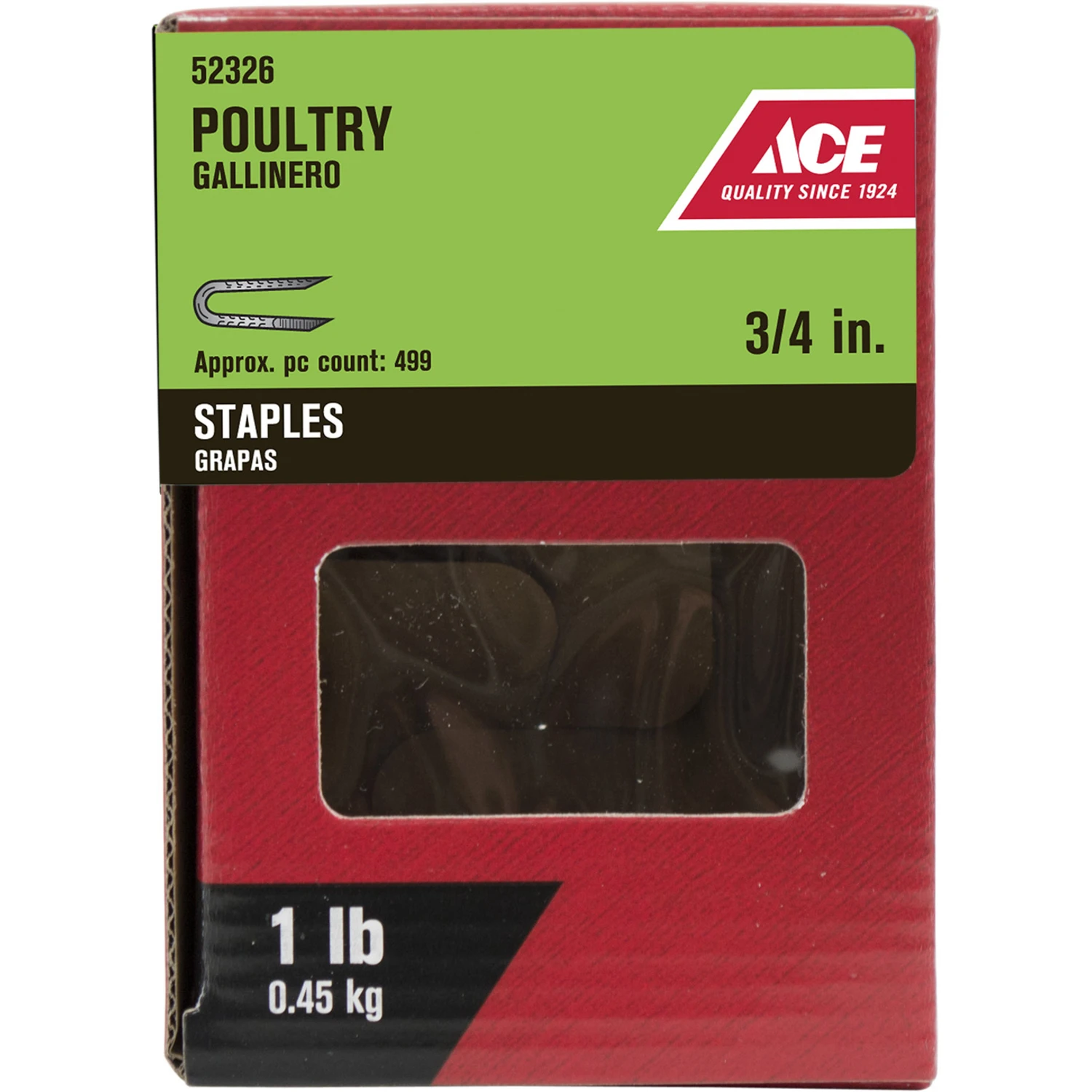 0.25 In. W X 3/4 In. L Galvanized Steel Poultry Staples - 1 Lb