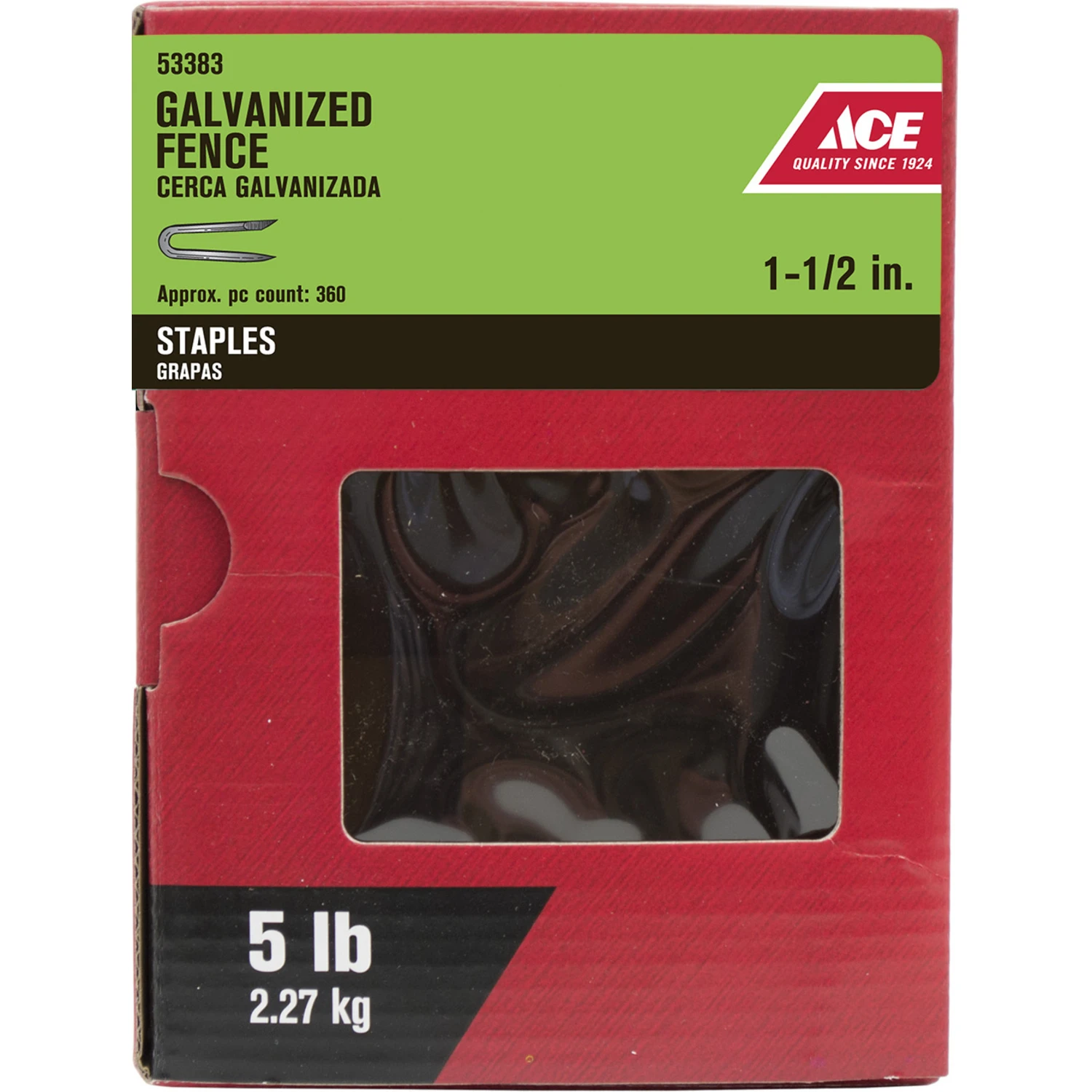 1-1/2 In. L Galvanized Steel Fence Staples For Wood Fencing - 5 Lb