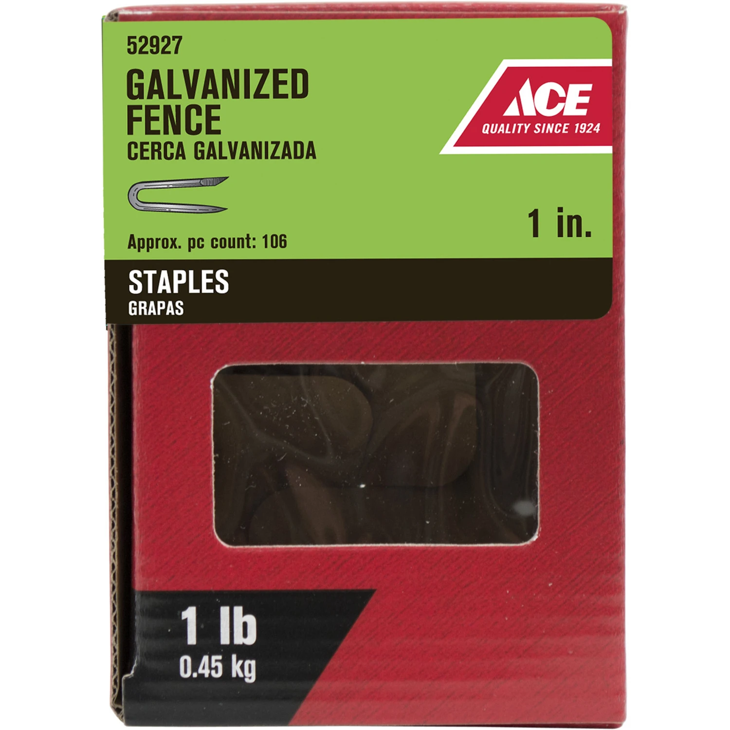 1 In. L Galvanized Steel Fence Staples For Wood Fencing - 1 Lb
