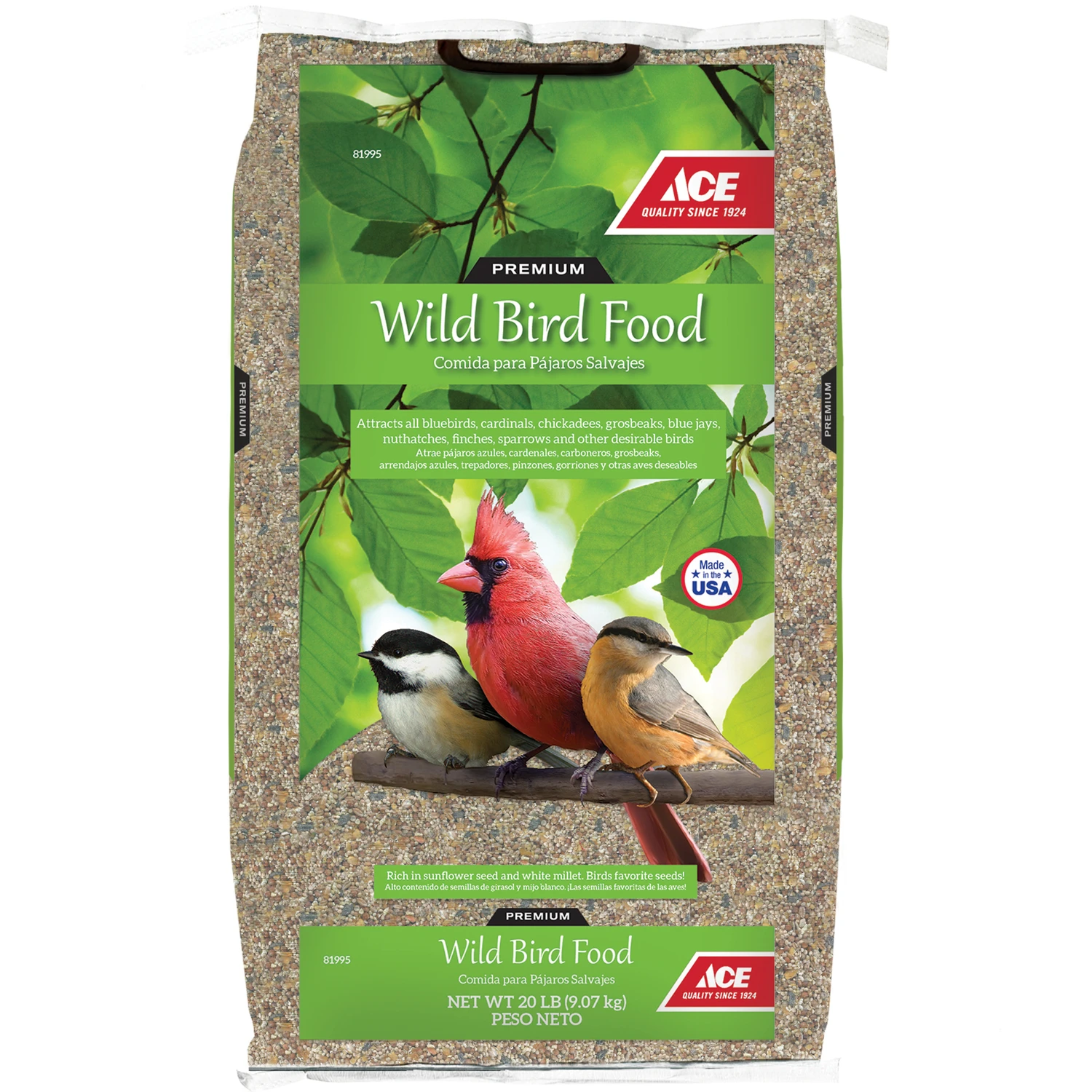 Premium Assorted Species Wild Bird Food 20 Lb - Millet, Milo, And Corn Blend