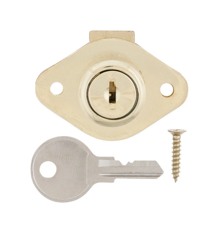 Bright Brass Cam Lock For Cabinets, Model 01-3112-215