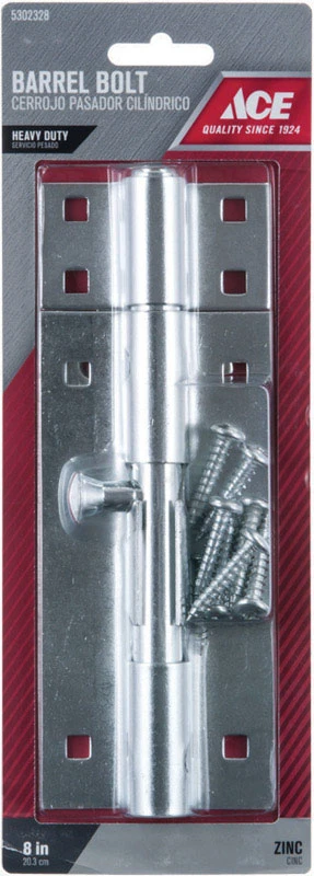 BARREL BOLT XHD 8" ZN