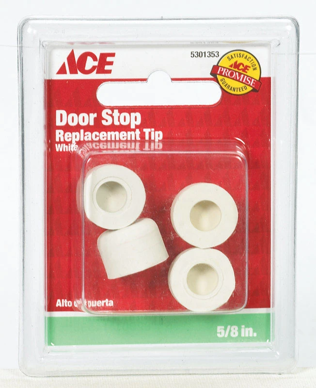 5/8 In. W X 0.75 In. H Rubber White Door Stop Tip Over The Door Clip