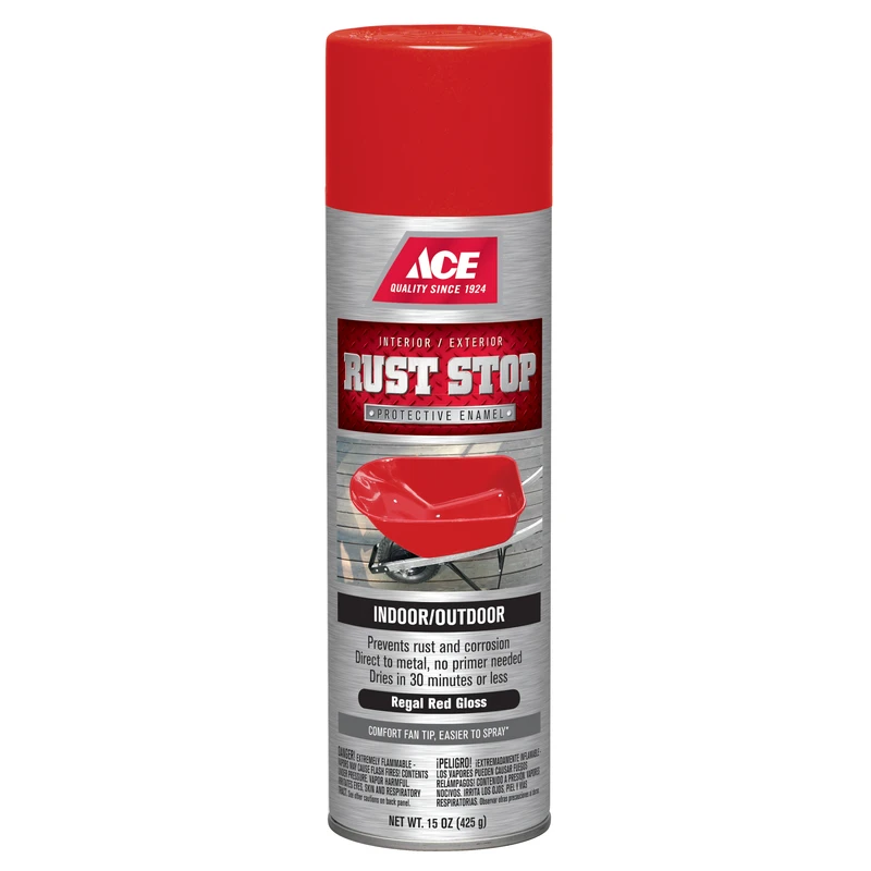 Rust Stop Gloss Regal Red Protective Enamel Spray Paint 15 Oz - Fast Drying & Durable