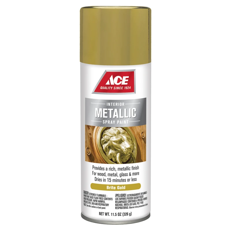 Brilliant Bright Gold Metallic Spray Paint 11.5 Oz For Indoor Projects