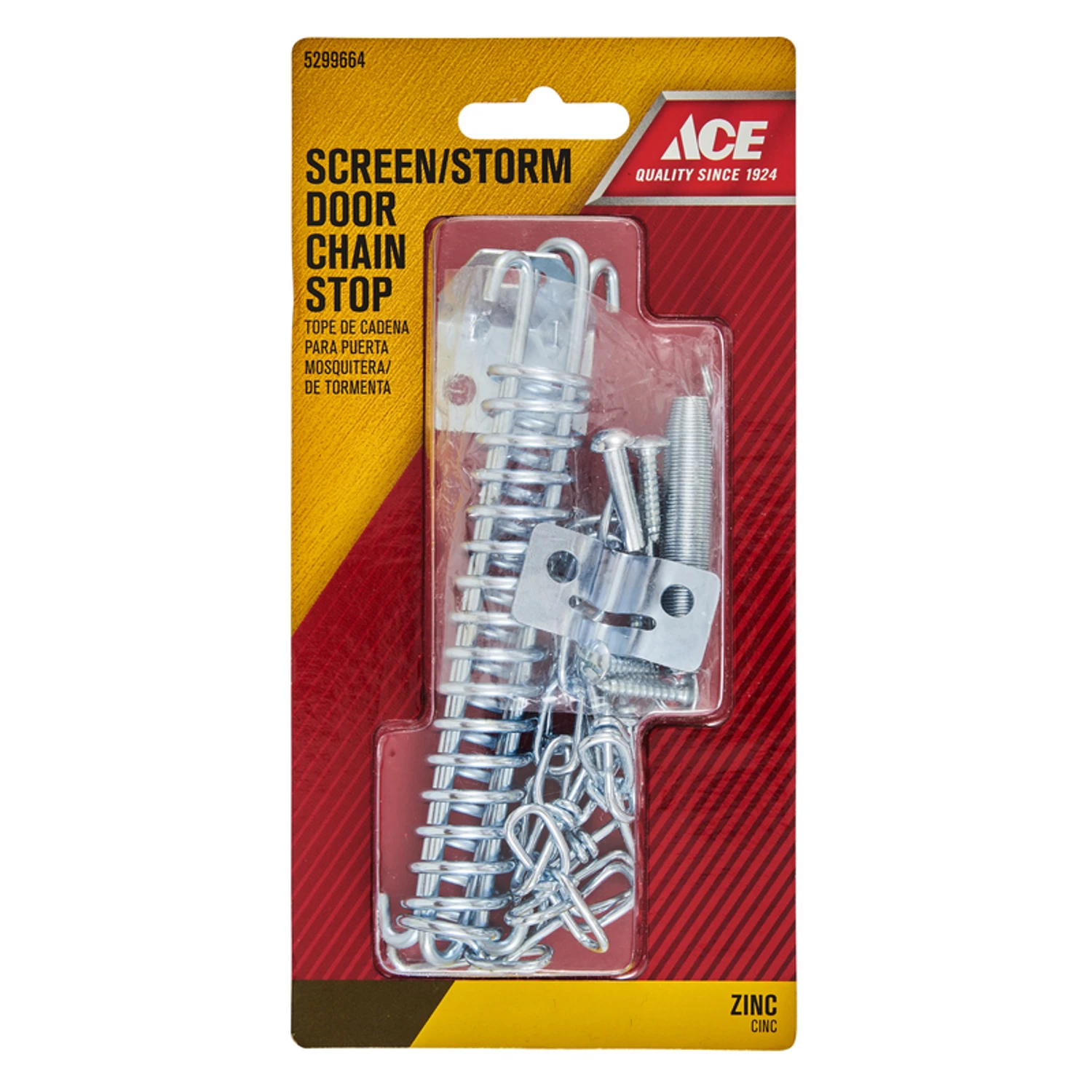 Ace Zinc-Plated Silver Steel Screen/Storm Door Chain Stop 1 pk