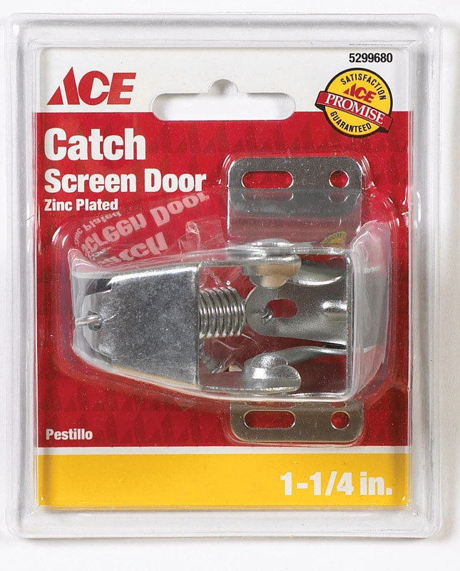 Zinc-plated Steel Screen Storm Door Catch 1 Pk, Model 01-3815-210, Includes Hardware