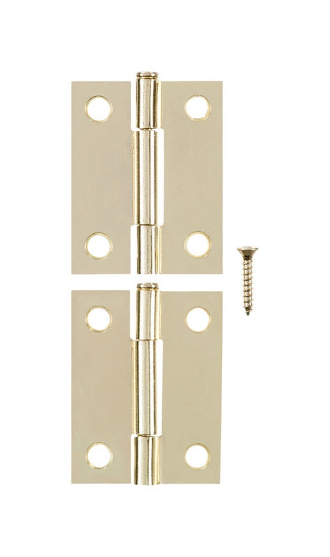 Ace 2.75 in. W x 2 in. L Bright Brass Brass Narrow Hinge 2 pk