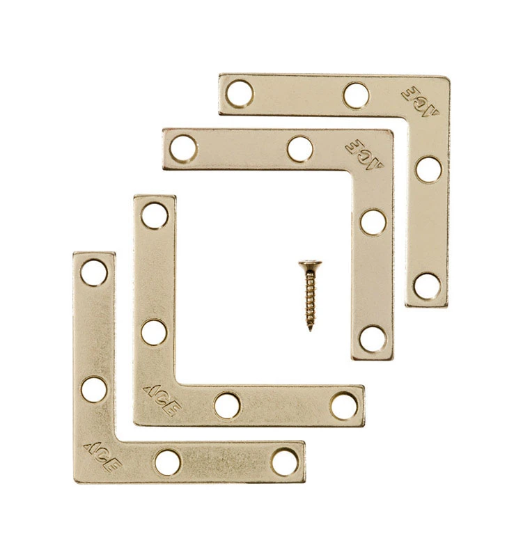 2 In. H X 2.750 In. W X 2 In. D Brass Flat Corner Brace For Reinforcement